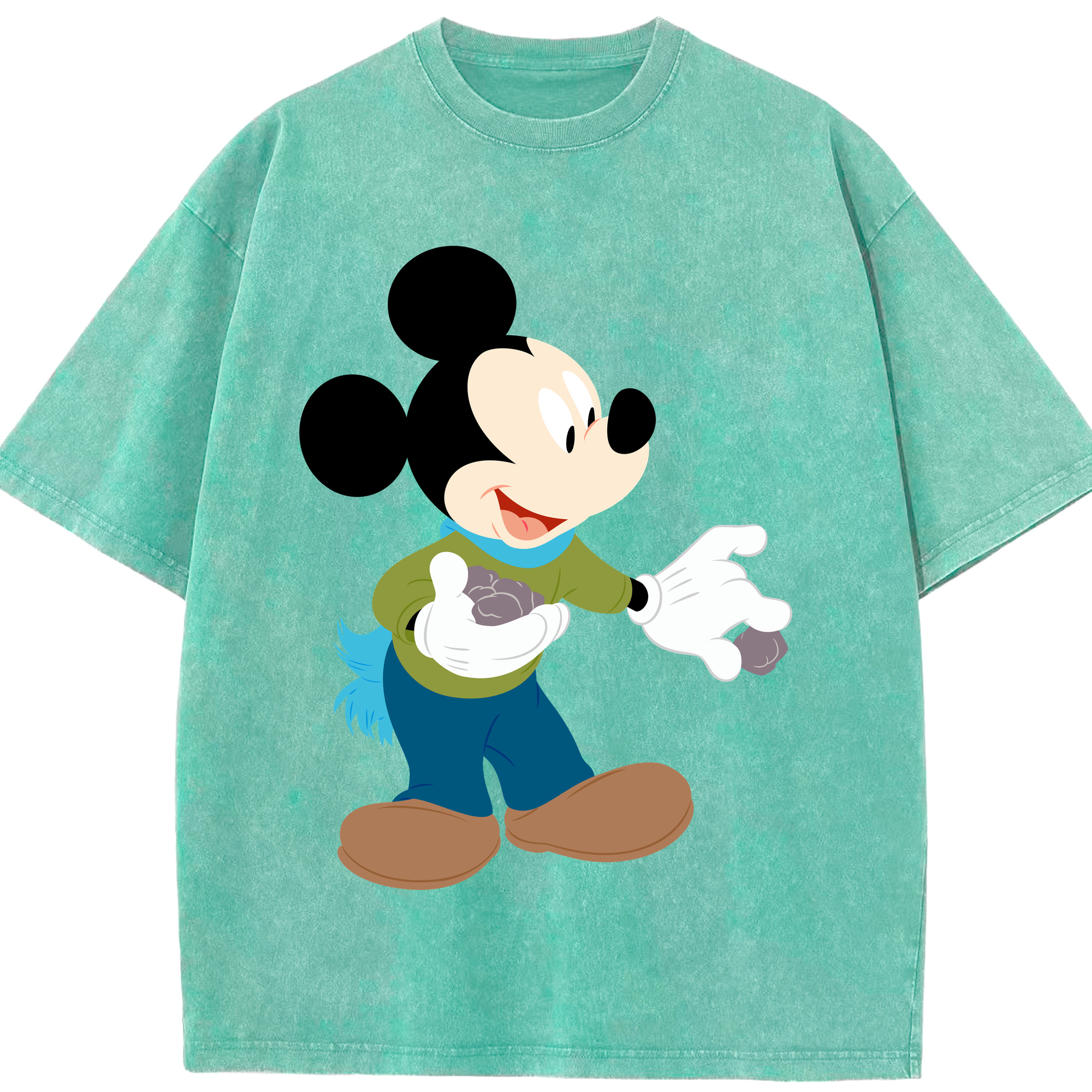 （画像用） ミッキーマウス Mickey Mouse 綿100% ヴィンテージ風 半袖Tシャツ（フロントプリント）